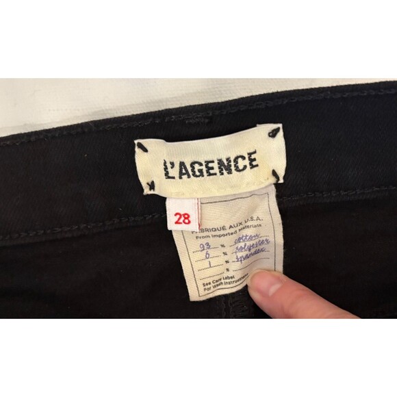 L'Agence Womens Sada High Rise Straight Slim Leg Cropped Jeans Black Size 28 - Picture 3 of 5
